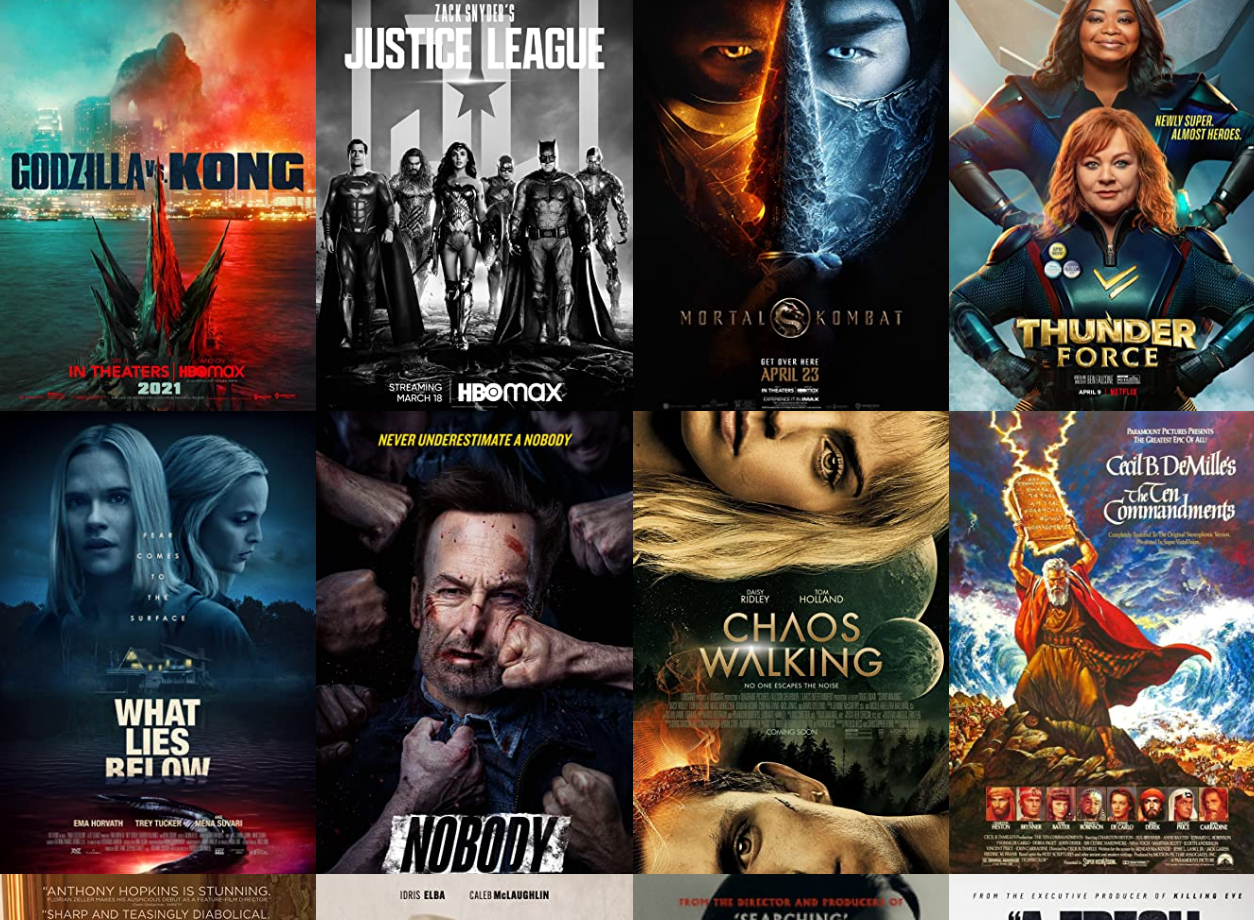 Screenshot of the main movie grid of the app